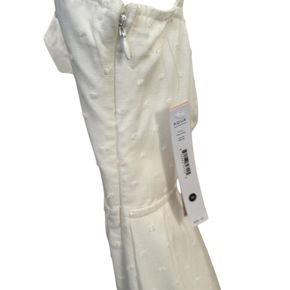 NWT! Aqua for Bloomingdales Corset White Polka Dot Textured Mini Dress - Size M - Picture 8 of 12